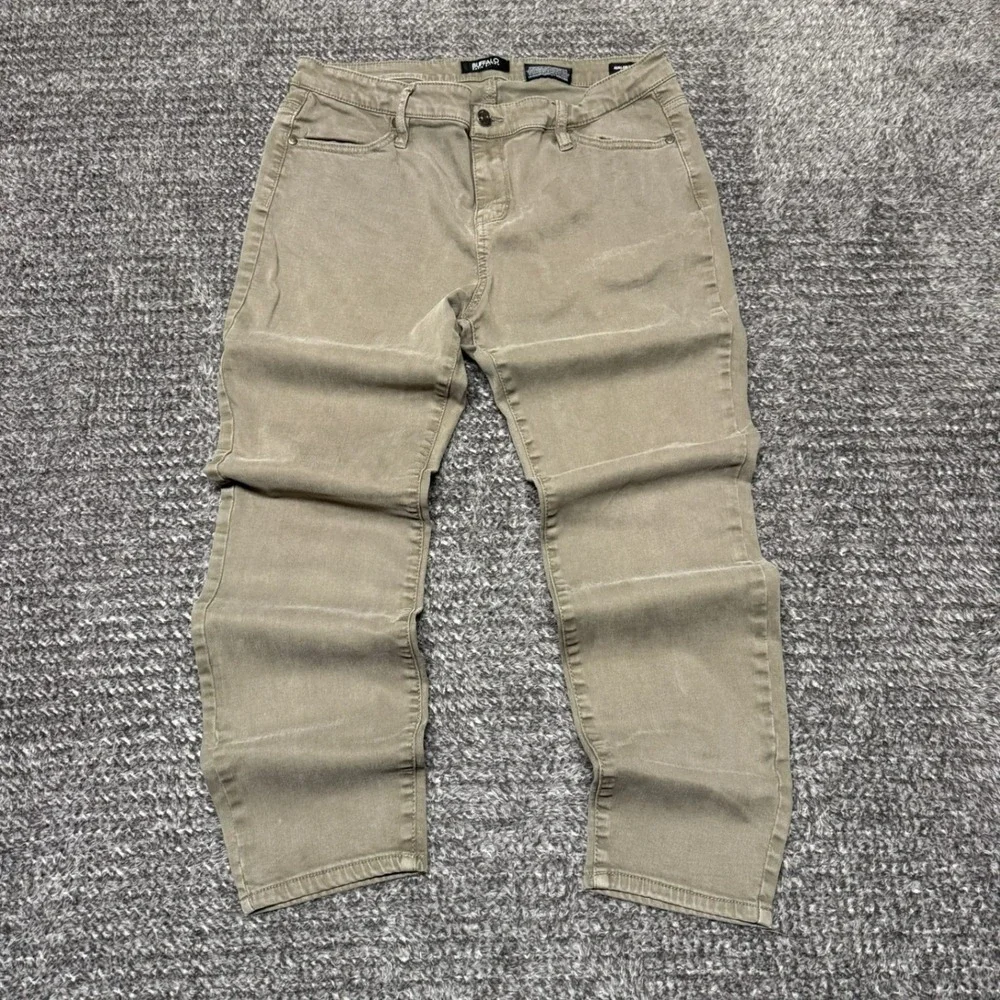 Buffalo‎ David Bitton Womens Avalon Ankle Skinny Jeans Size 12/32 Mid-Rise Green